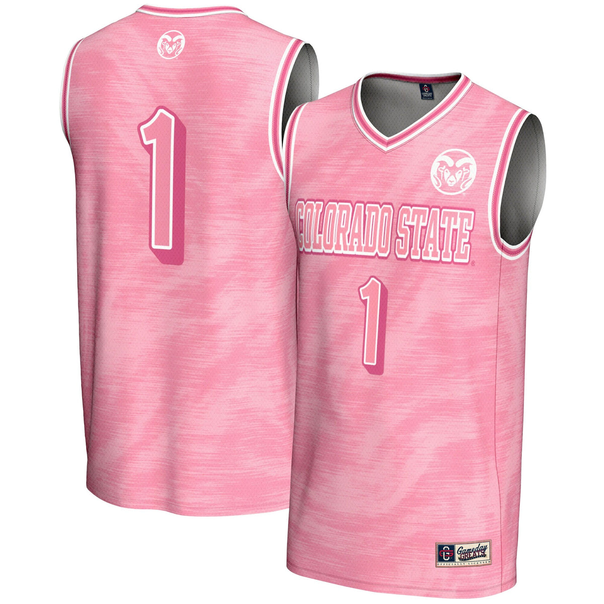 #1 Colorado State Rams Lightweight Basketball Fashion Jersey - Pink
