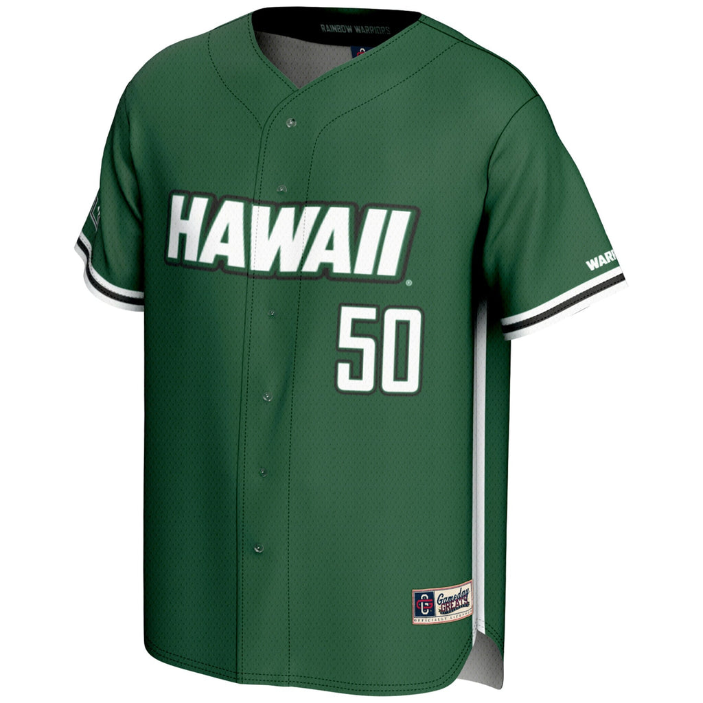 #1 Hawaii Rainbow Warriors Lightweight Baseball Jersey - Green