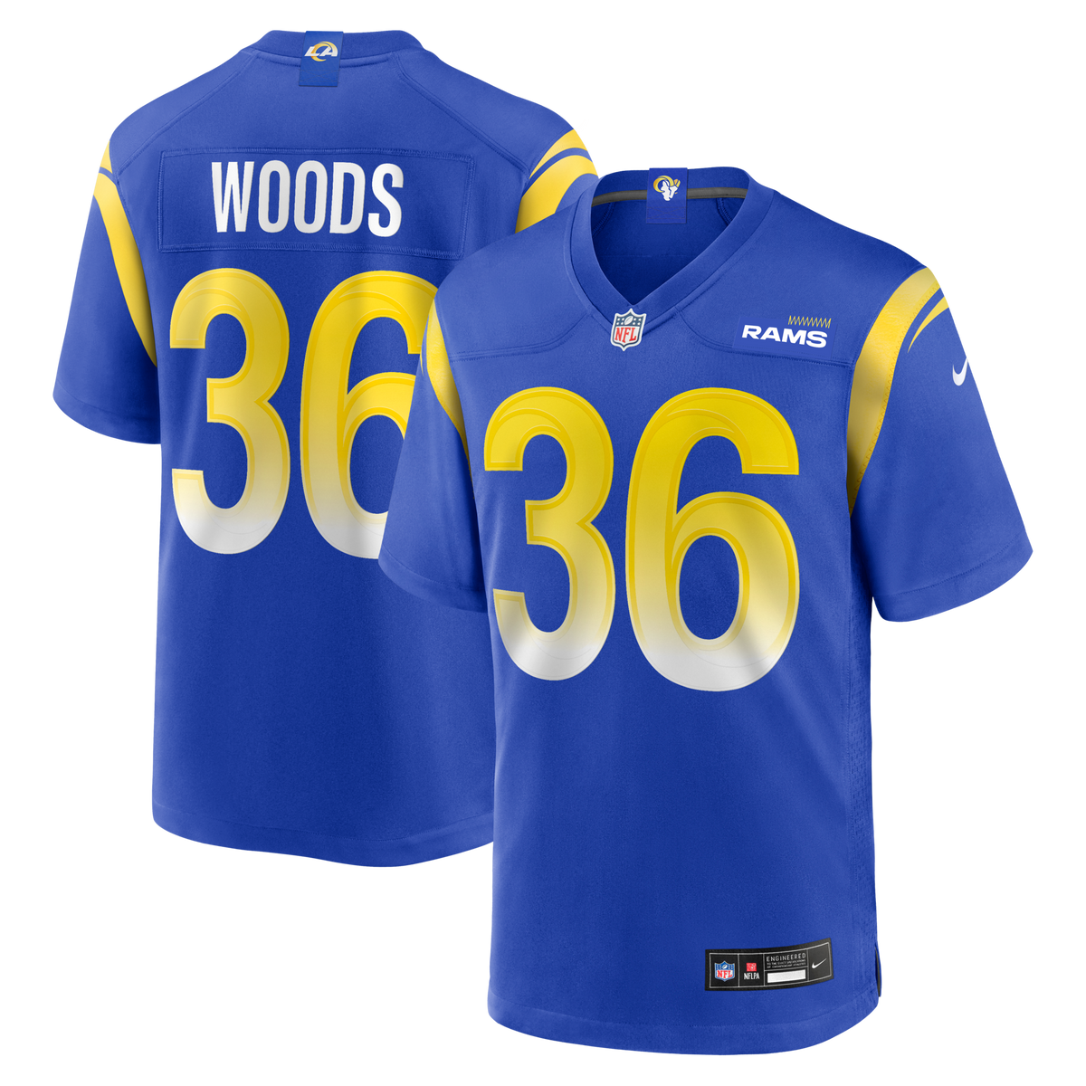 Los Angeles Rams Charles Woods Royal Game Jersey