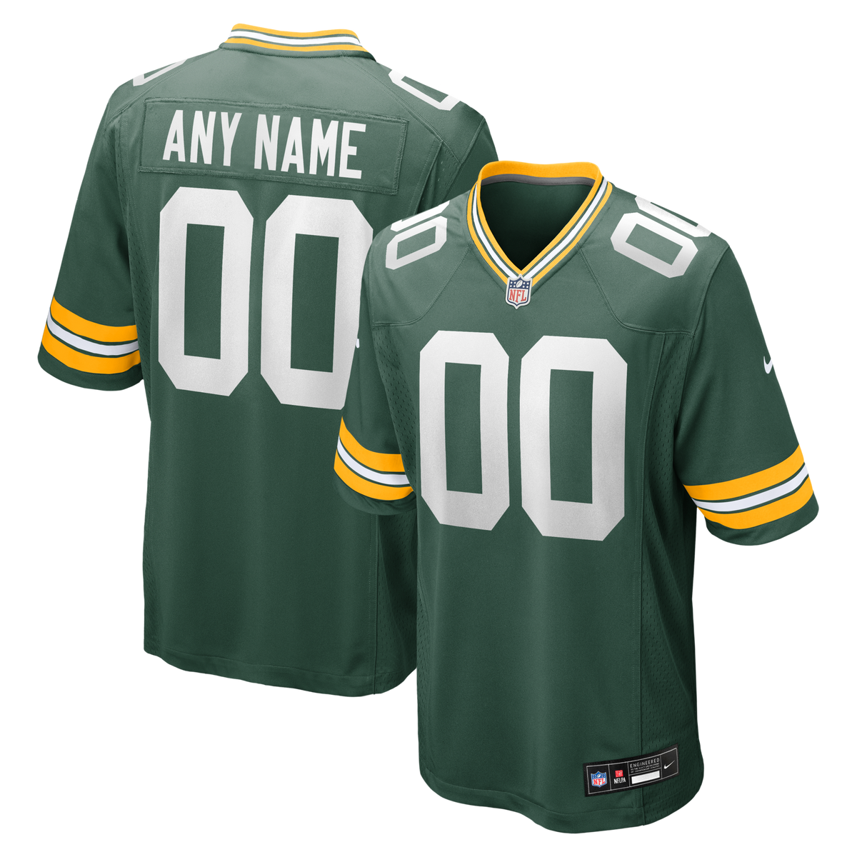 Green Bay Packers Green Custom Game Jersey