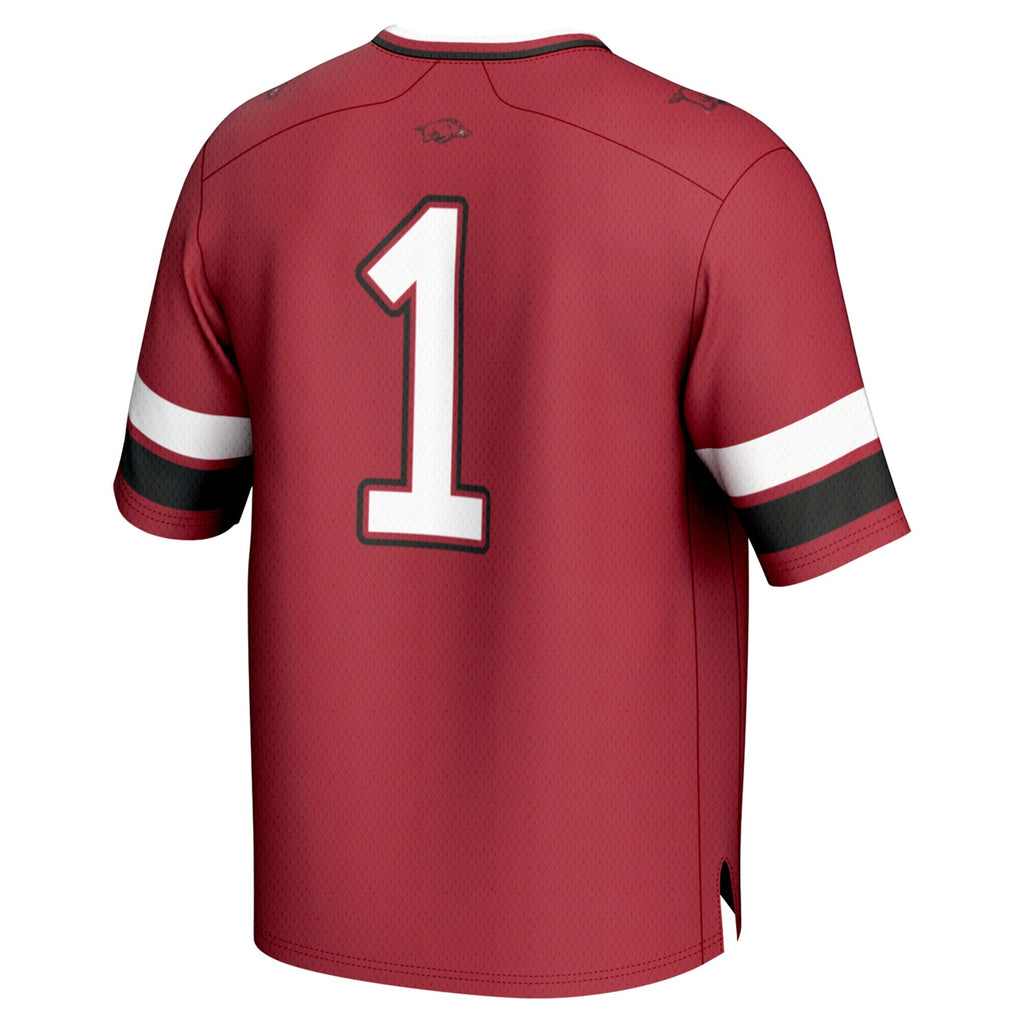 #1 Arkansas Razorbacks Lightweight Collegiate Football Fashion Jersey - Cardinal