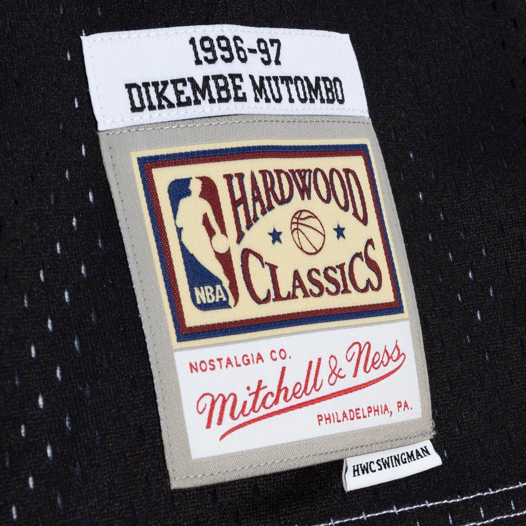 Atlanta Hawks Dikembe Mutombo 1996 Split Swingman Jersey - Black/White