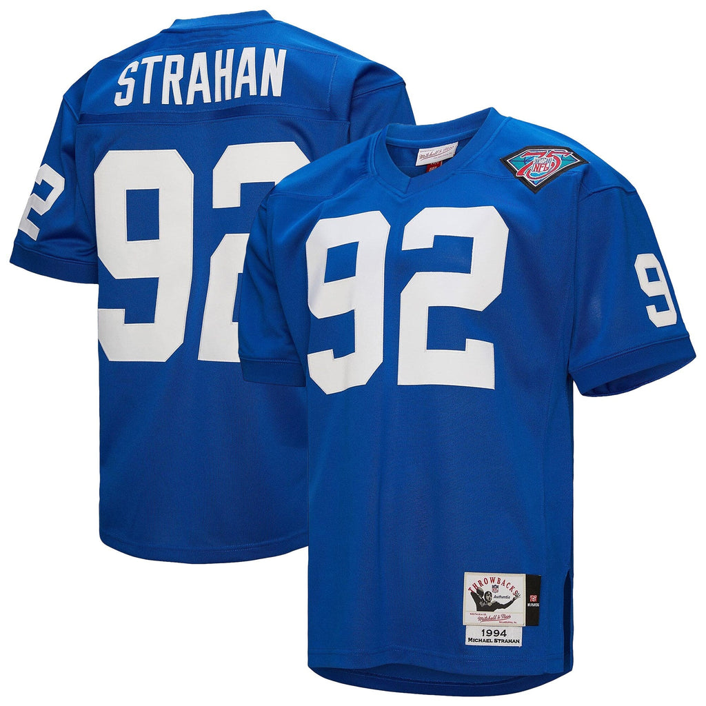 New York Giants 1994 Michael Strahan Royal Authentic Throwback Retired Player Jersey