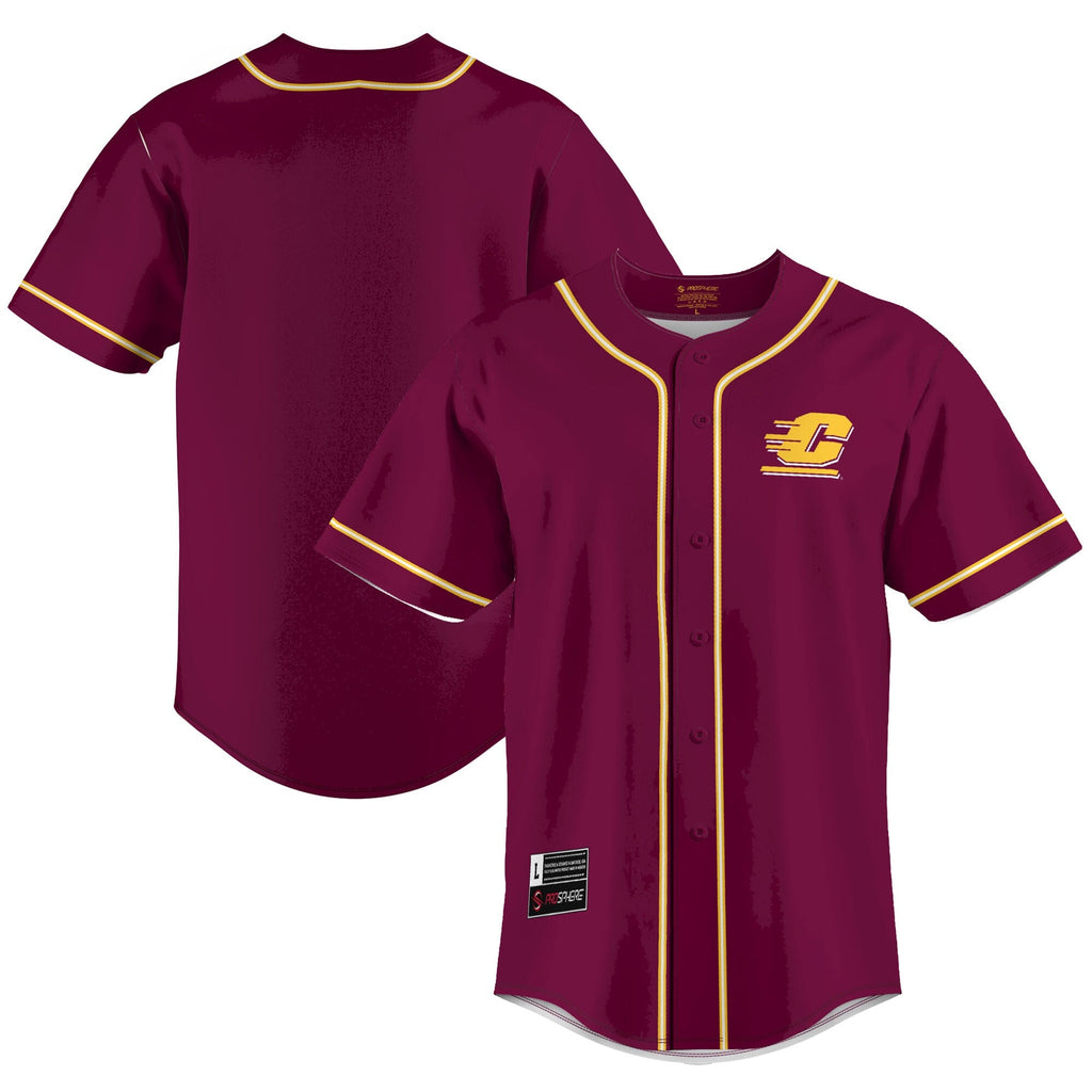 Central Michigan Chippewas Lightweight Baseball Jersey - Maroon