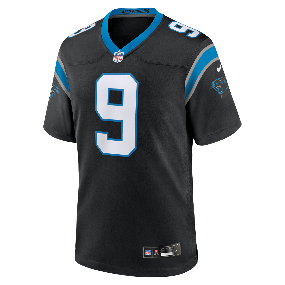 Carolina Panthers Bryce Young Black Team Game Jersey