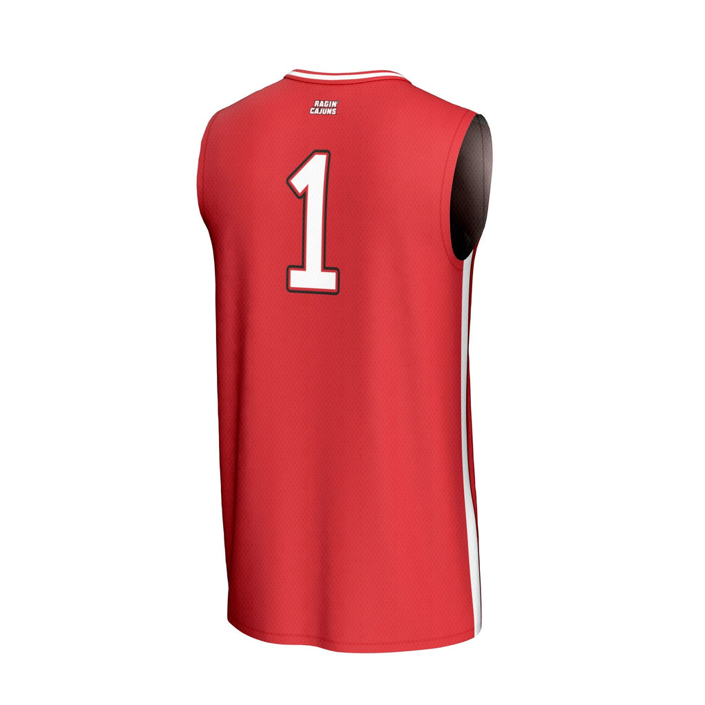#1 Louisiana Ragin' Cajuns Lightweight Collegiate Basketball Fashion Jersey - Cardinal