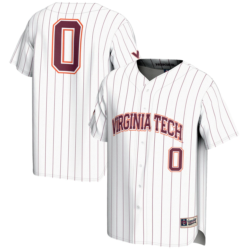 #0 Virginia Tech Hokies Lightweight Baseball Fashion Jersey - White