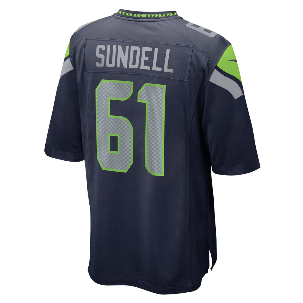 Seattle Seahawks Jalen Sundell College Navy Game Jersey