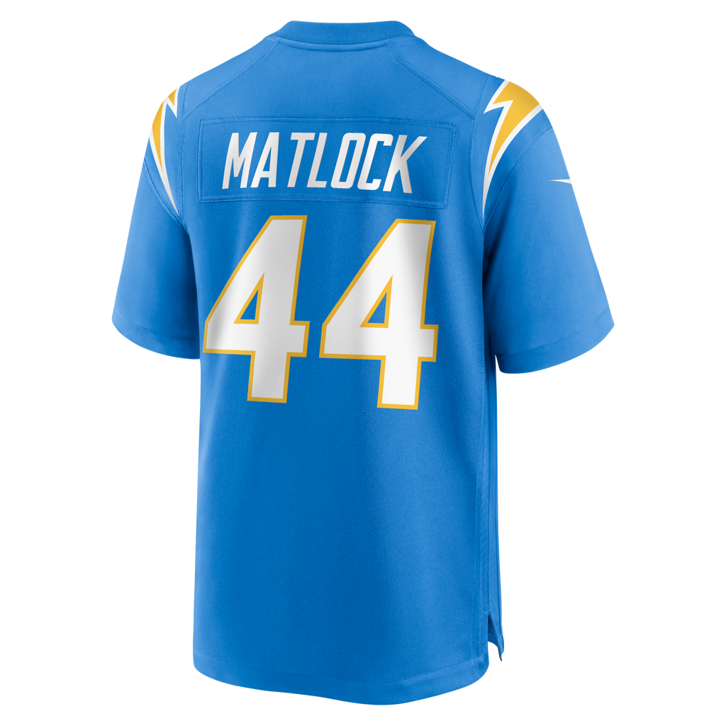Los Angeles Chargers Scott Matlock Powder Blue Team Game Jersey