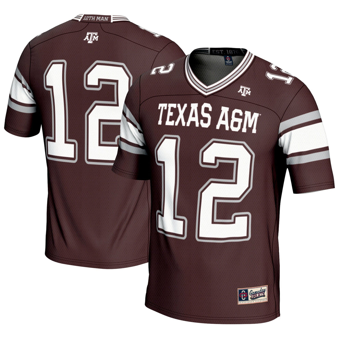 #12 Texas A&M Aggies Football Lightweight Fashion Jersey - Maroon