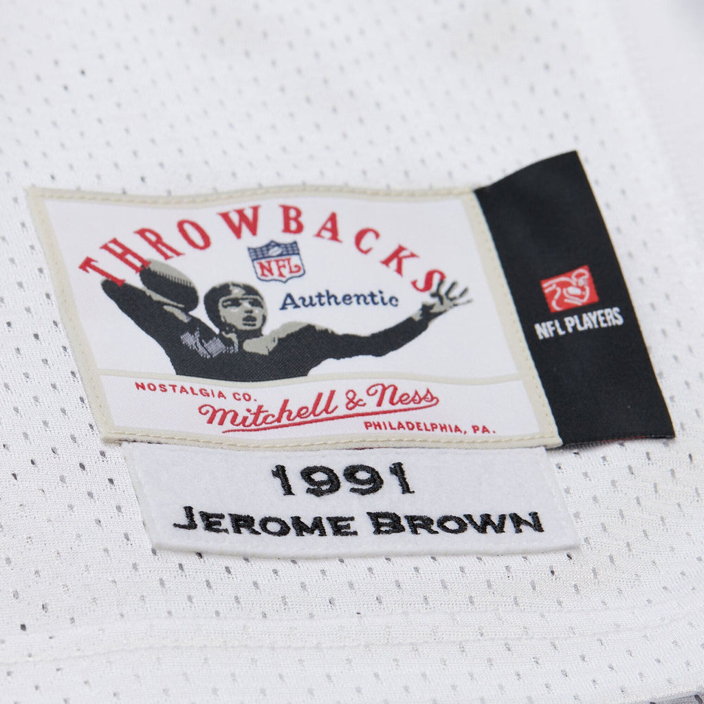 Philadelphia Eagles Jerome Brown White 1991 Authentic Throwback Retired Player Jersey