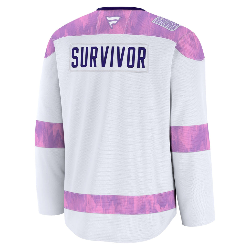 Dallas Stars White Hockey Fights Cancer Survivor Practice Jersey