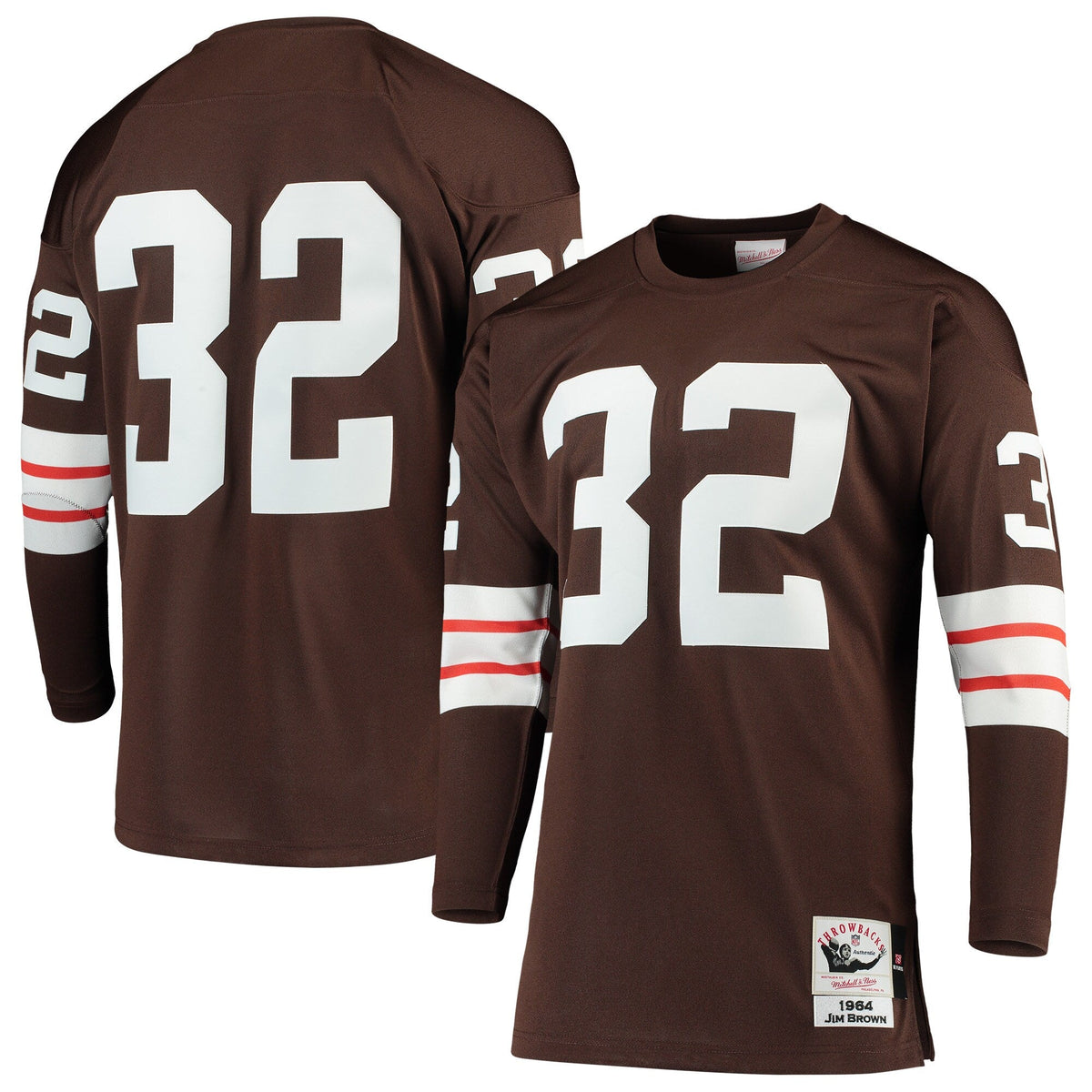 Cleveland Browns 1964 Jim Brown Brown Authentic Throwback Retired Player Jersey