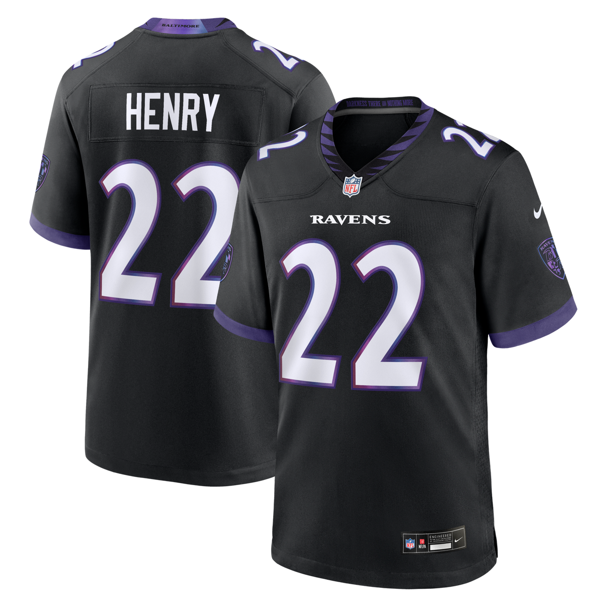 Baltimore Ravens Derrick Henry Black Alternate Game Jersey