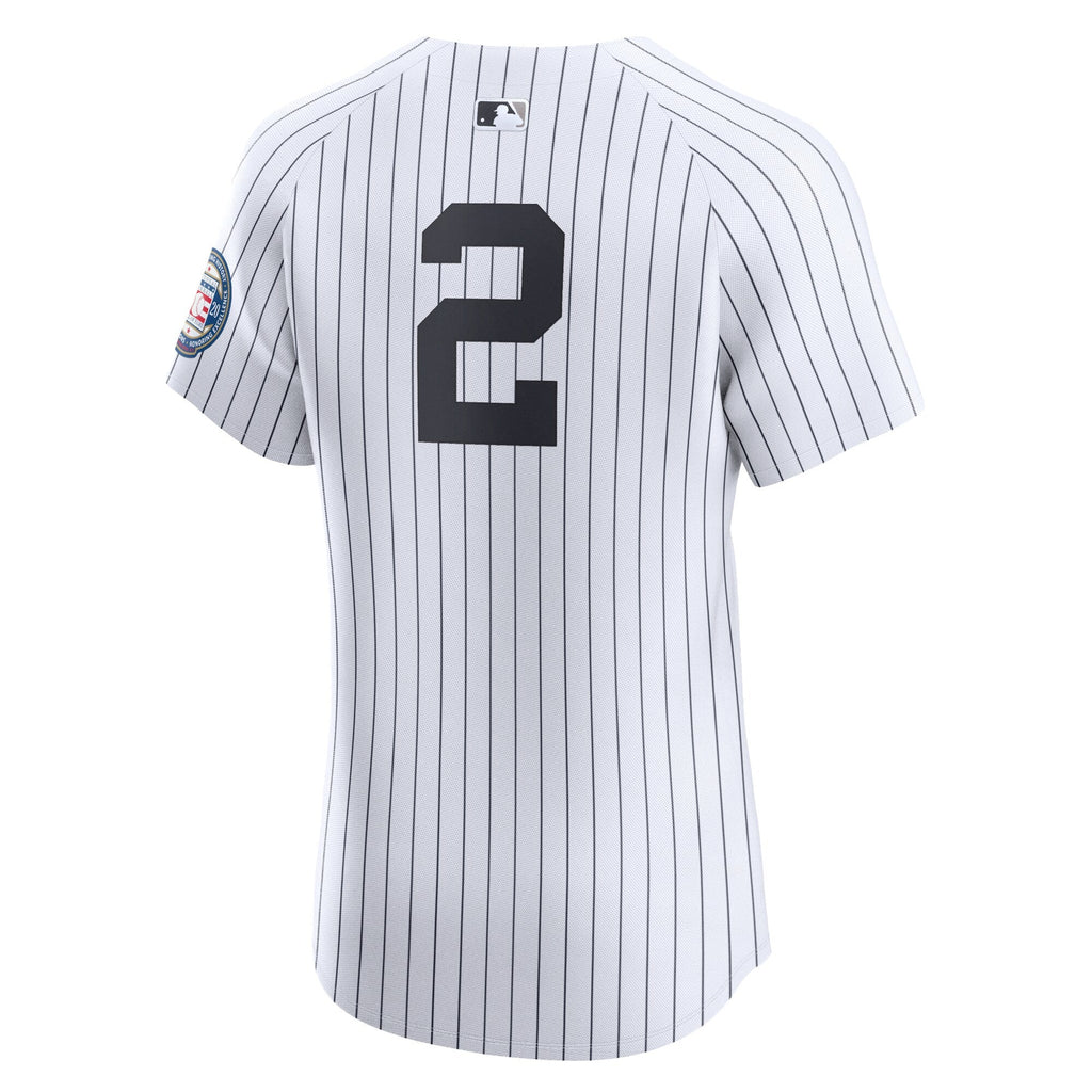 New York Yankees Derek Jeter White Home 2020 Hall of Fame Induction Patch Elite Player Jersey