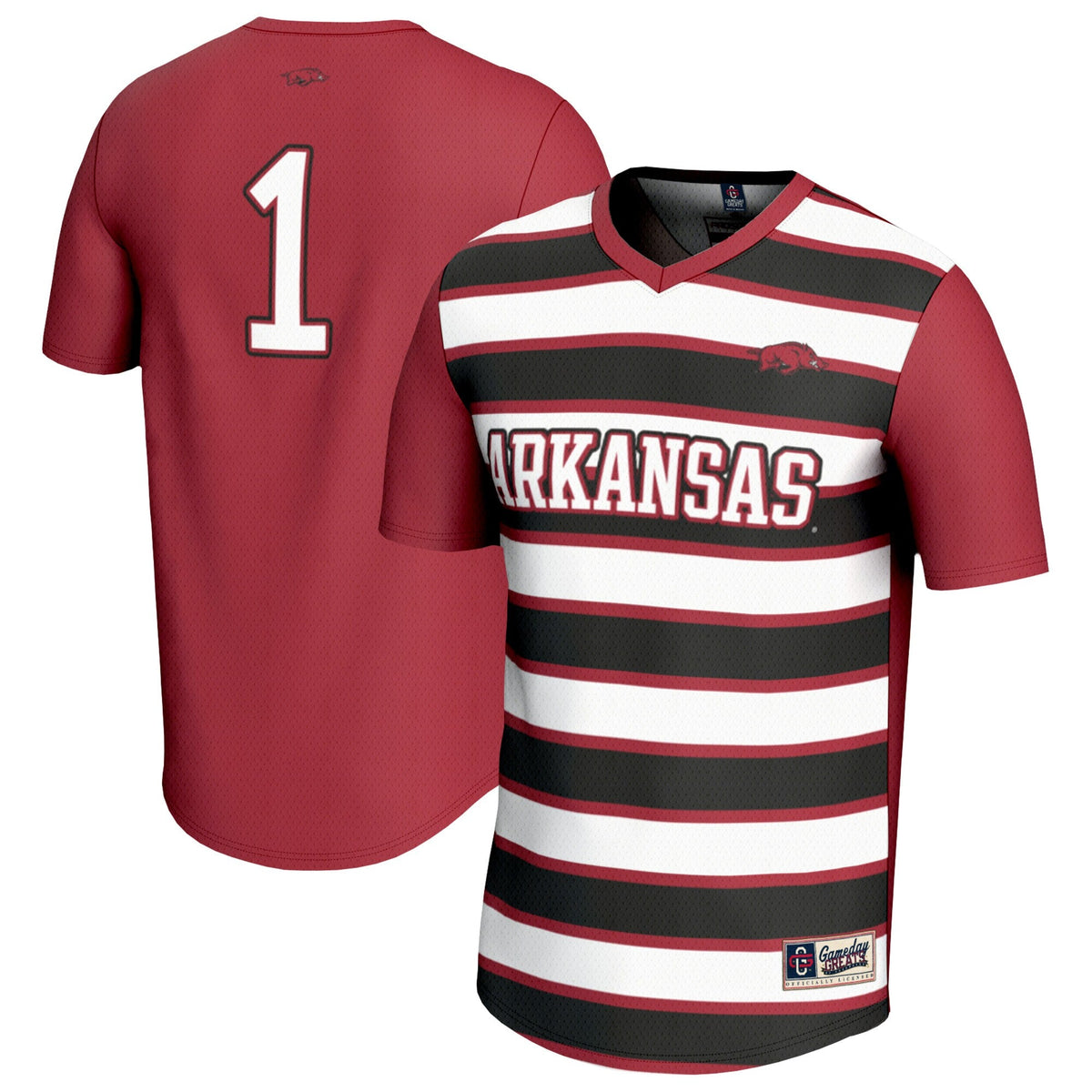 #1 Arkansas Razorbacks Lightweight Soccer Fashion Jersey - Cardinal