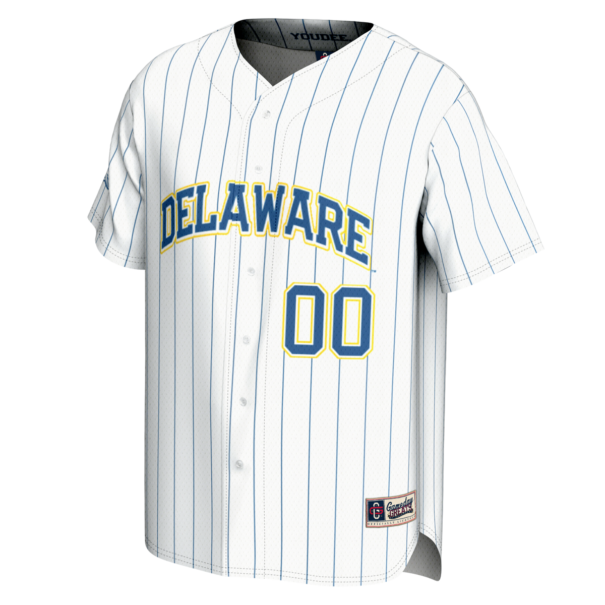 Delaware Fightin' Blue Hens NIL Pick-A-Player Baseball Lightweight Jersey - White