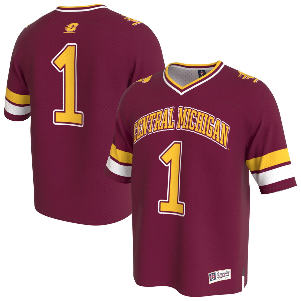 Central Michigan Chippewas Lightweight Collegiate Football Fashion Jersey - Maroon