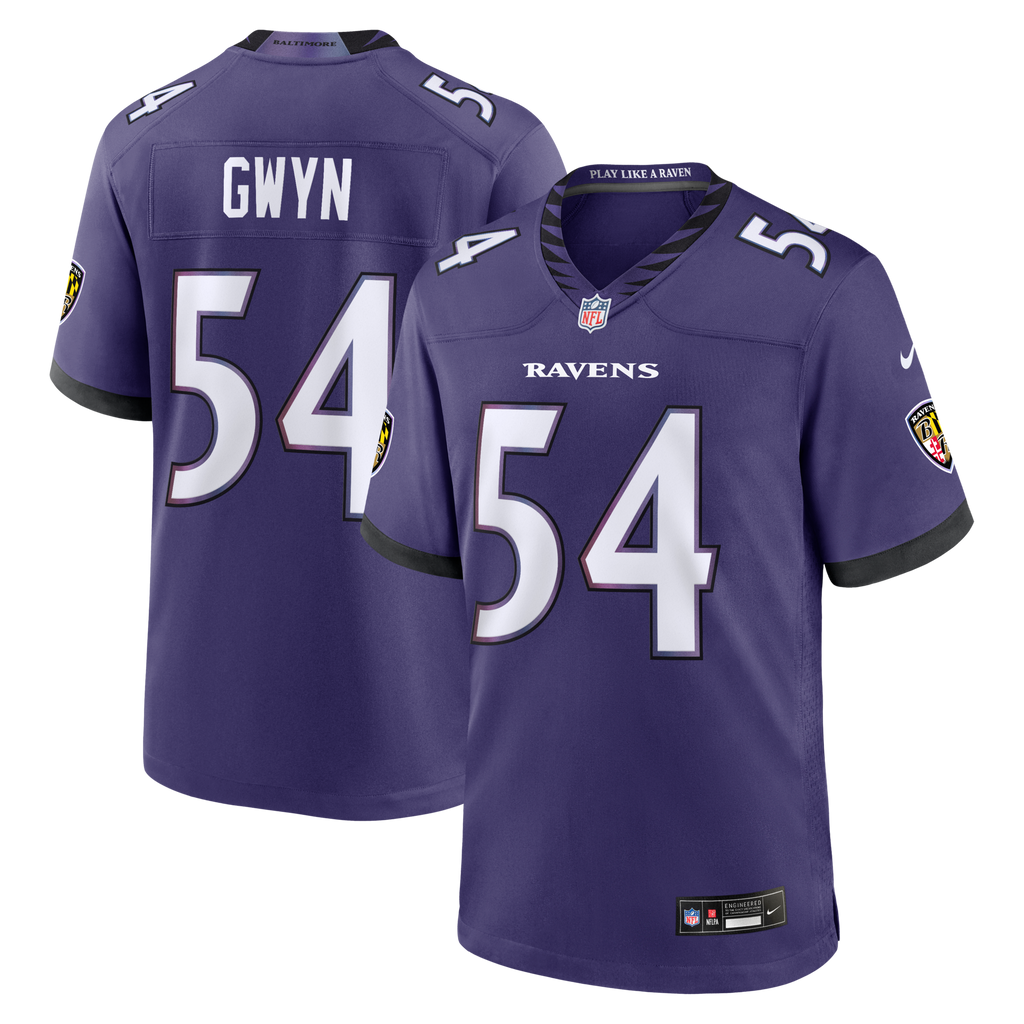 Baltimore Ravens Jovaughn Gwyn Purple Team Game Jersey