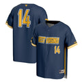 #14 West Virginia Mountaineers Lightweight Baseball Fashion Jersey - Navy