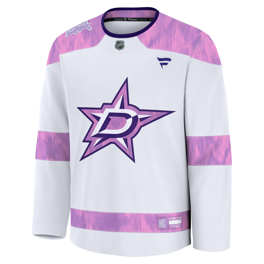 Dallas Stars White Hockey Fights Cancer Survivor Practice Jersey