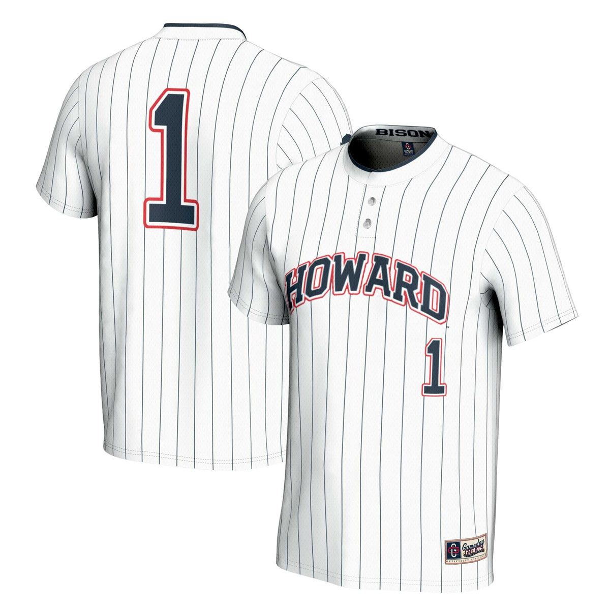 #1 Howard Bison Lightweight Softball Jersey - White