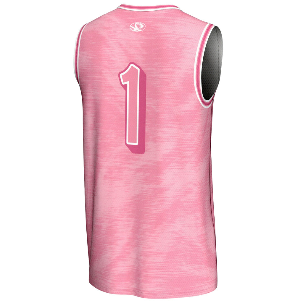 #1 Missouri Tigers Lightweight Basketball Fashion Jersey - Pink