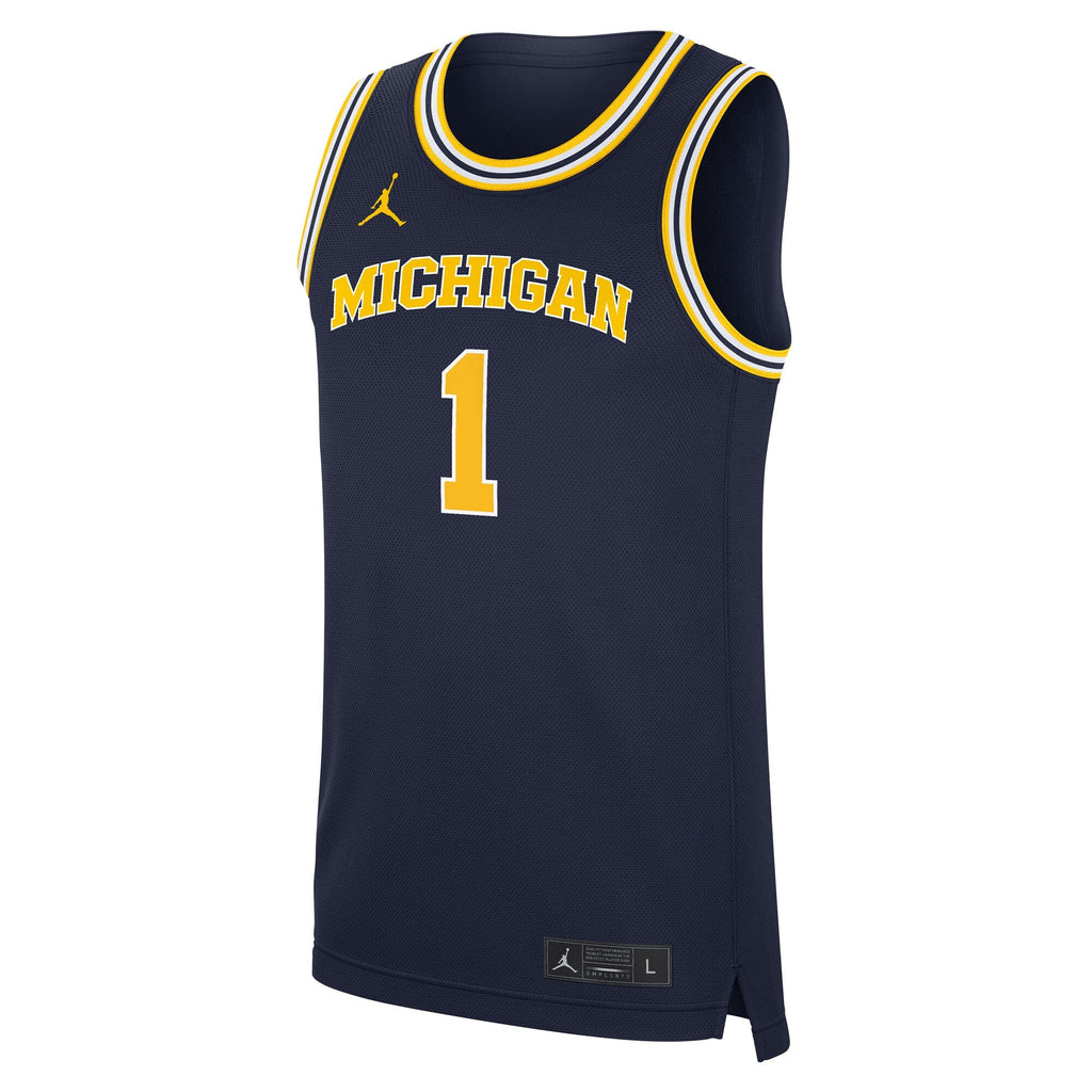 Michigan Wolverines Road Replica Basketball Jersey - Navy