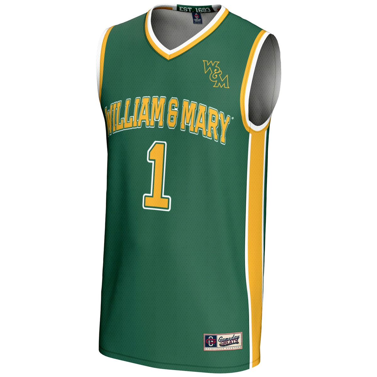 #1 William & Mary Tribe Lightweight Basketball Jersey - Green