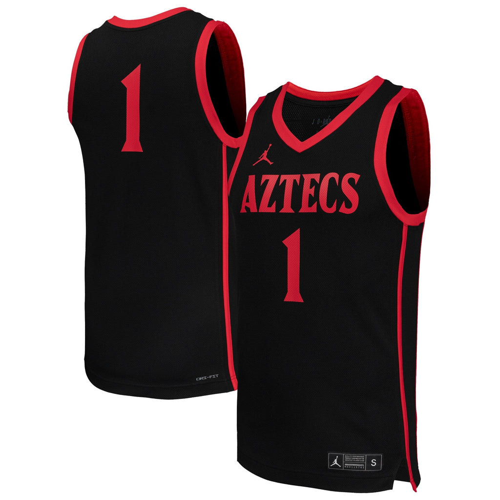 #1 San Diego State Aztecs Replica Basketball Jersey - Black
