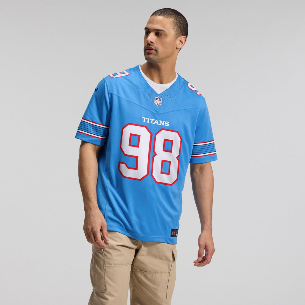Tennessee Titans Jeffery Simmons Light Blue Team Vapor F.U.S.E. Stitched Limited Jersey