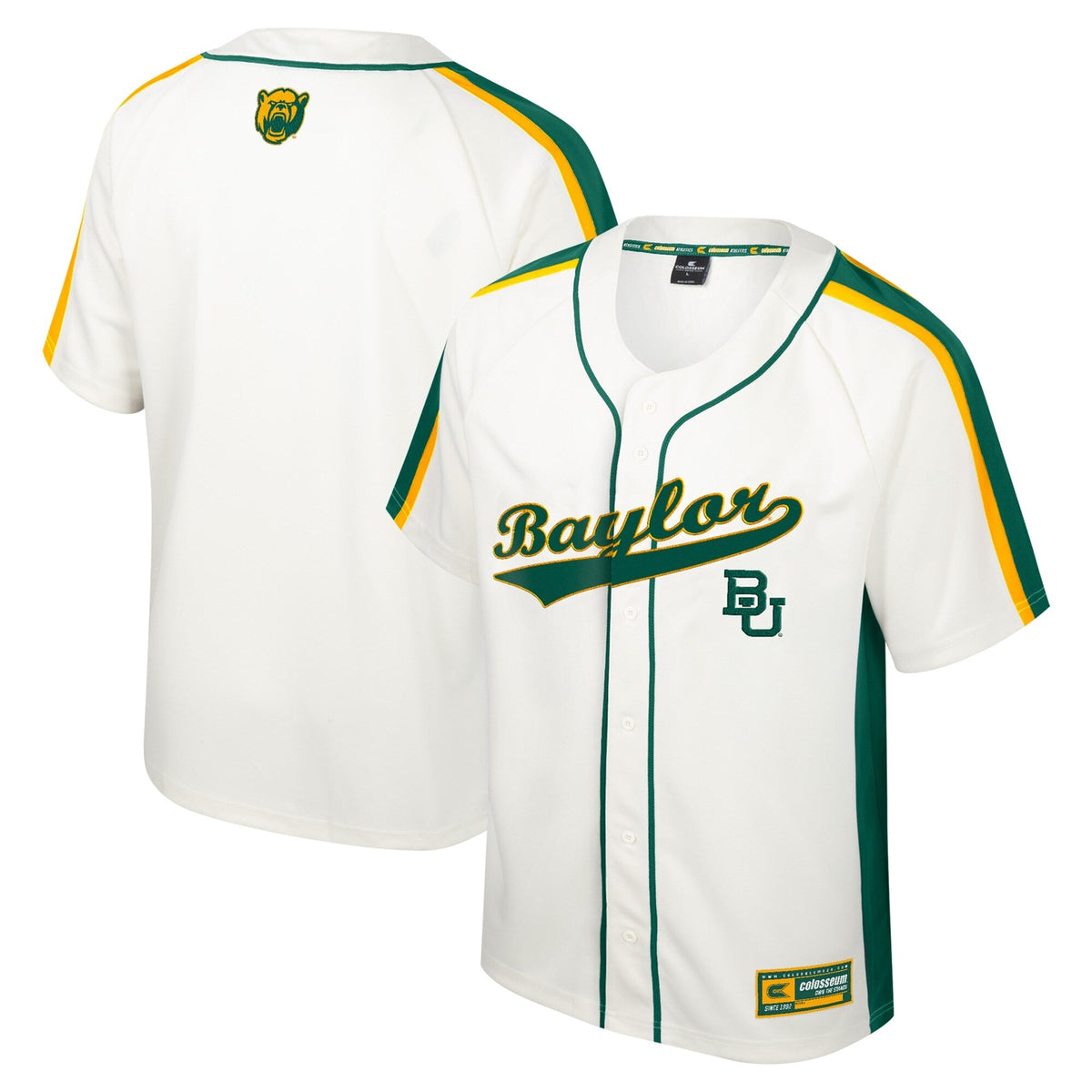 Baylor Bears Ruth Button-Up Baseball Jersey - Cream