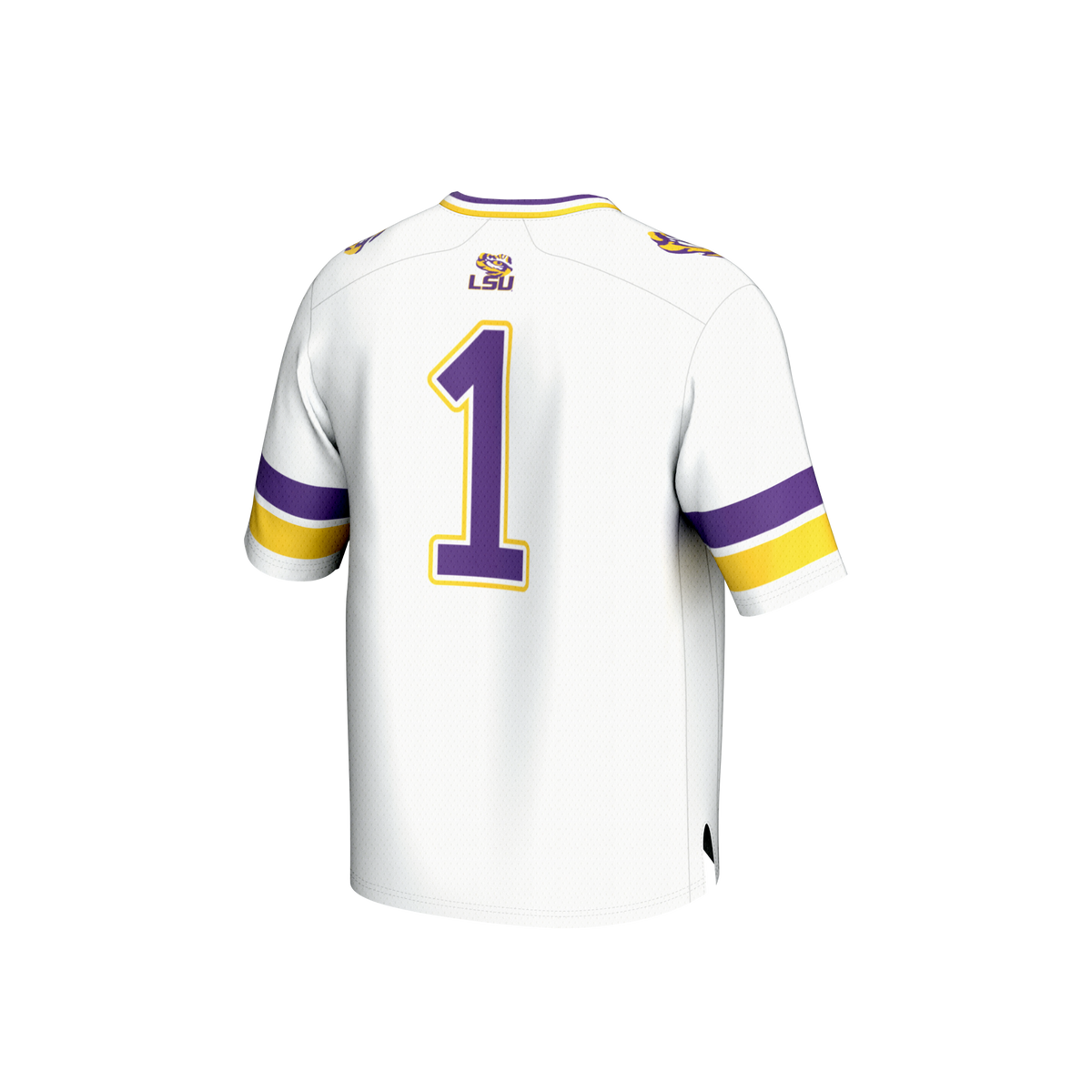 #1 LSU Tigers Collegiate Football Fashion Jersey - White