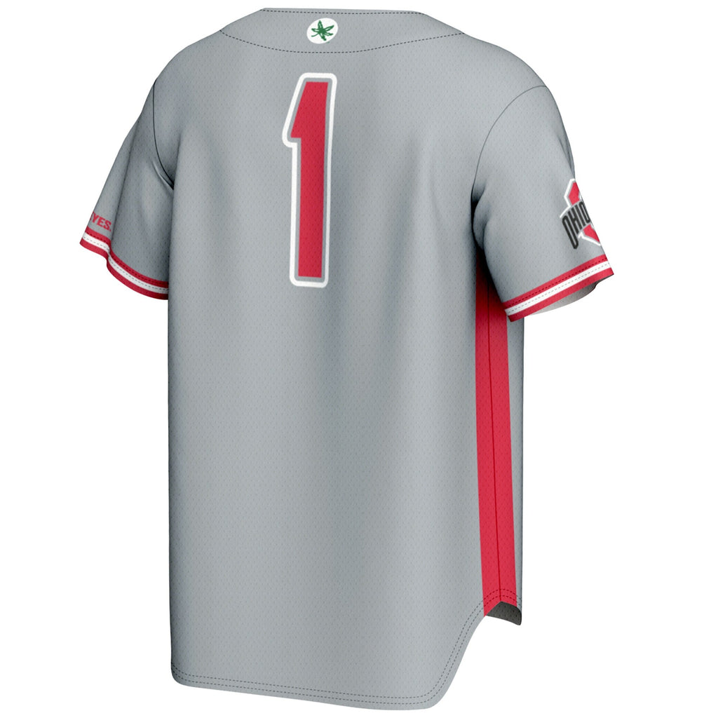 #1 Ohio State Buckeyes Lightweight Baseball Jersey - Gray