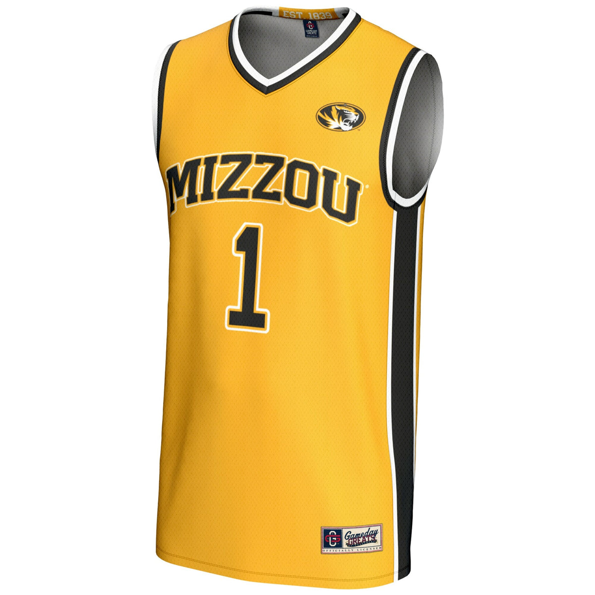 #1 Missouri Tigers Lightweight Basketball Jersey - Gold