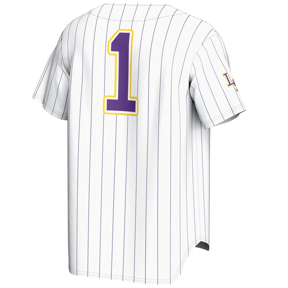 #1 LSU Tigers Lightweight Baseball Jersey - White