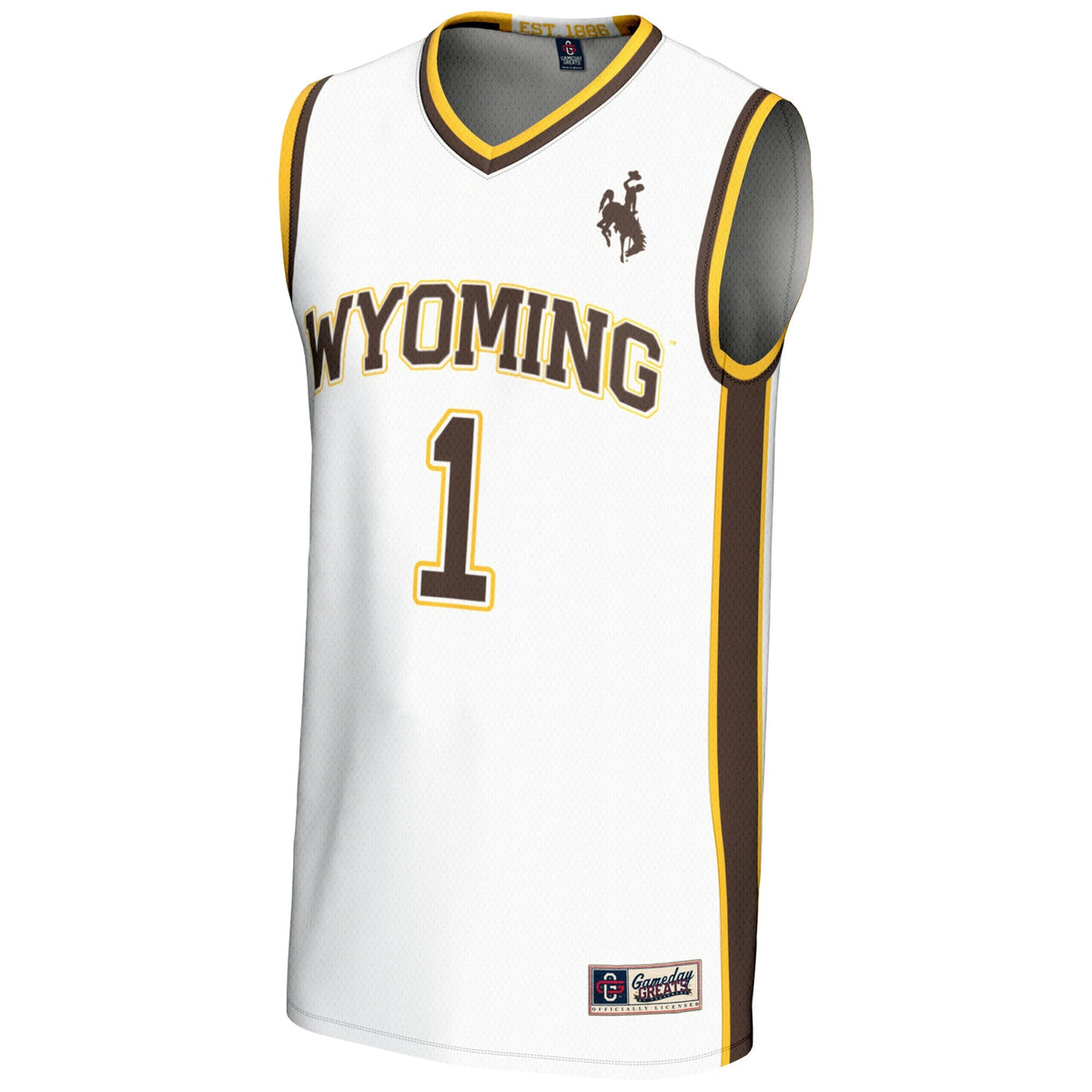 #1 Wyoming Cowboys Lightweight Basketball Jersey - White