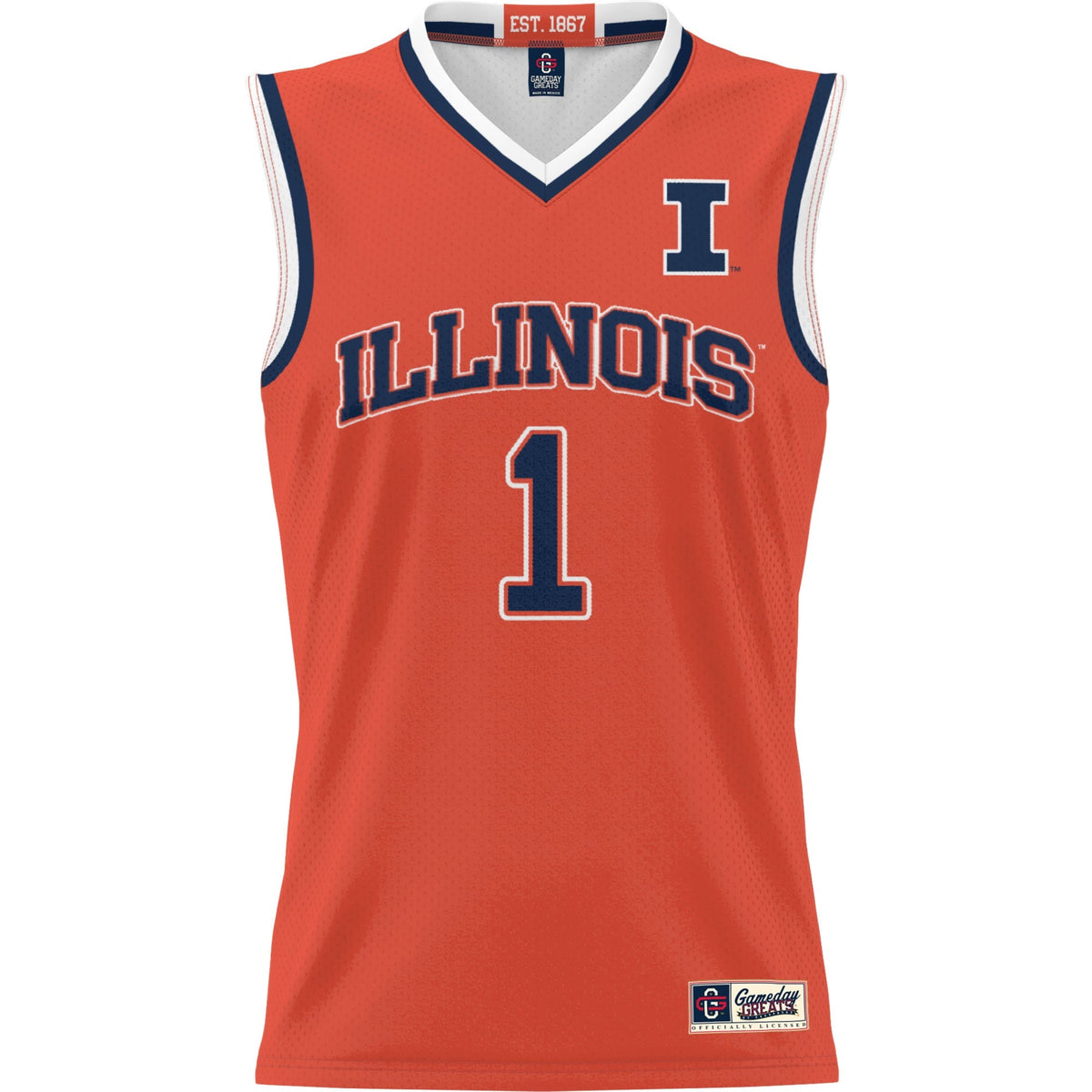 #1 Illinois Fighting Illini Lightweight Basketball Jersey - Orange
