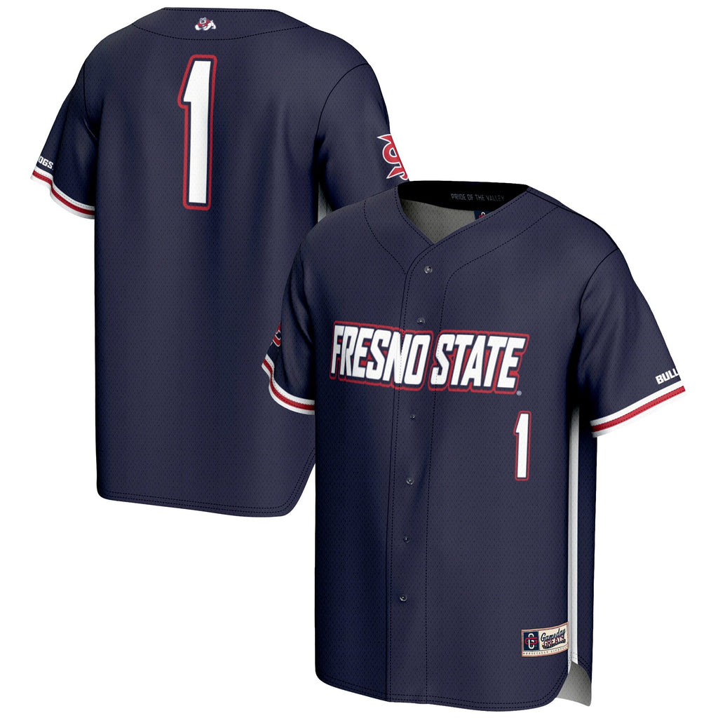 #1 Fresno State Bulldogs Lightweight Baseball Jersey - Navy