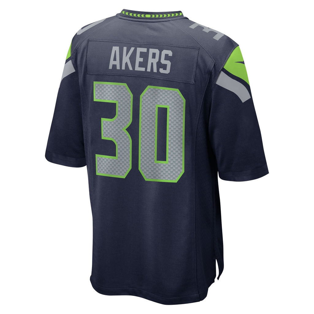 Seattle Seahawks Cam Akers College Navy Team Game Jersey