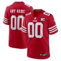 San Francisco 49ers Scarlet 80th Anniversary Custom Game Jersey