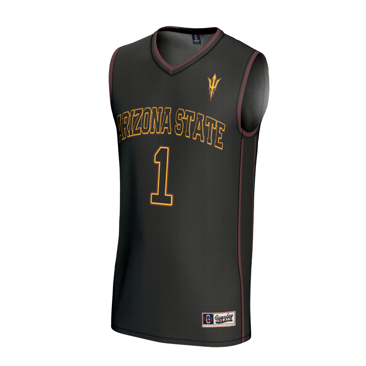 #1 Arizona State Sun Devils Lightweight Collegiate Basketball Fashion Jersey - Black