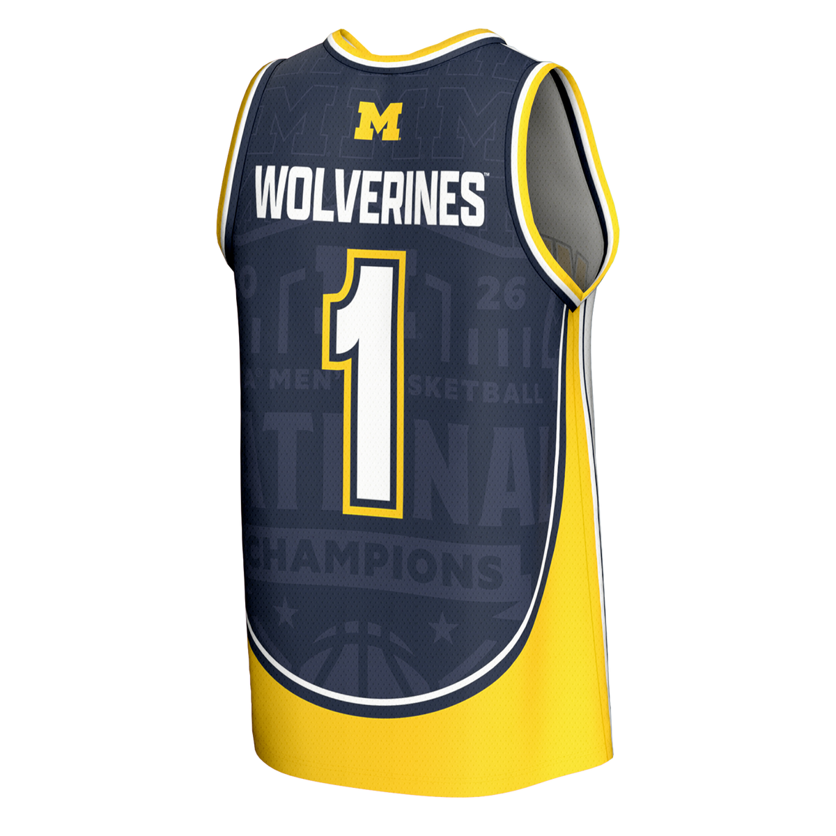 Michigan Wolverines 2026 NCAA Basketball National Champions #1 Commemorative Fashion Jersey - White