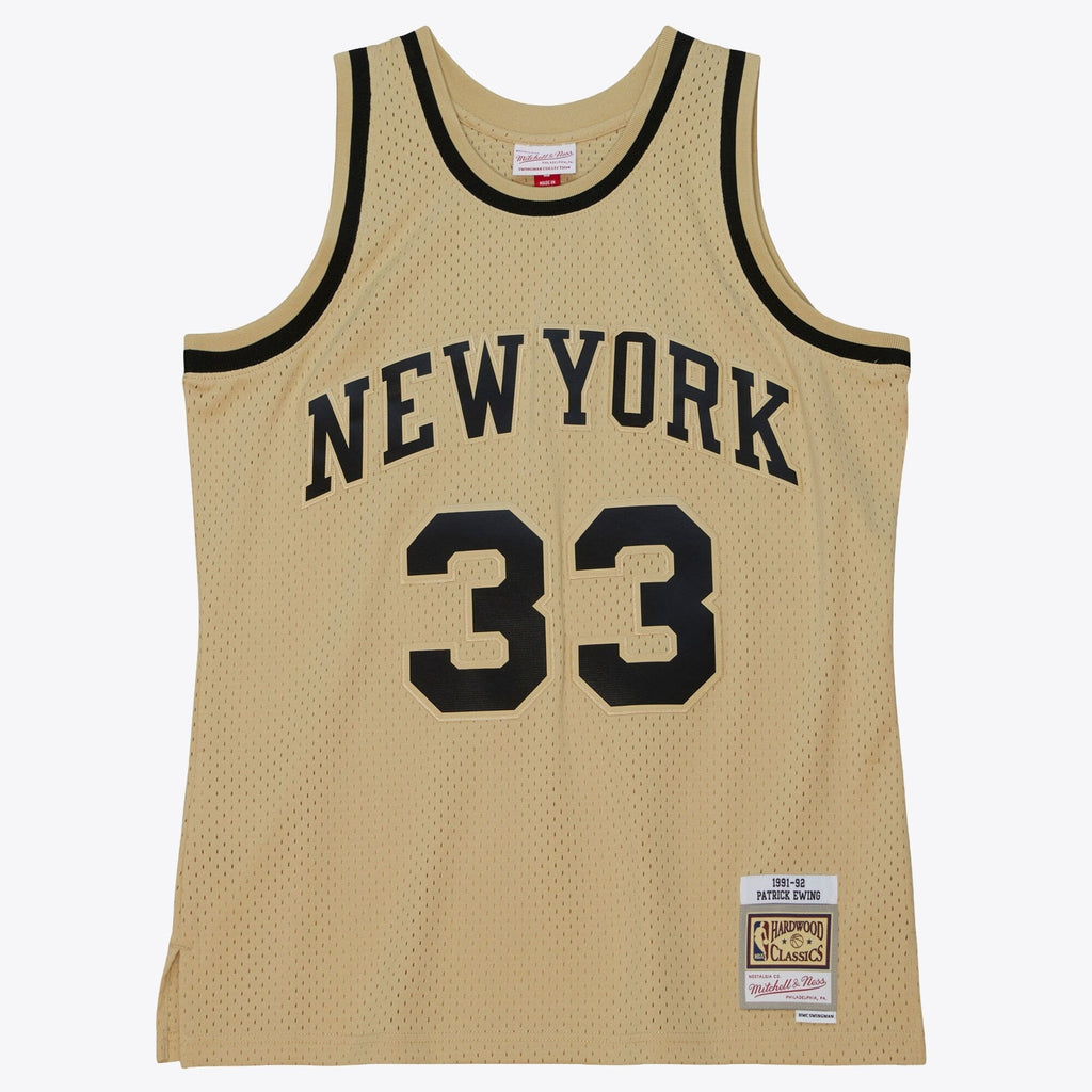 New York Knicks Patrick Ewing 1991 Swingman Jersey - Khaki