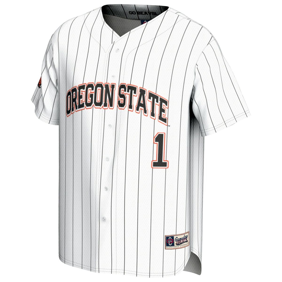 #1 Oregon State Beavers Lightweight Baseball Fashion Jersey - White