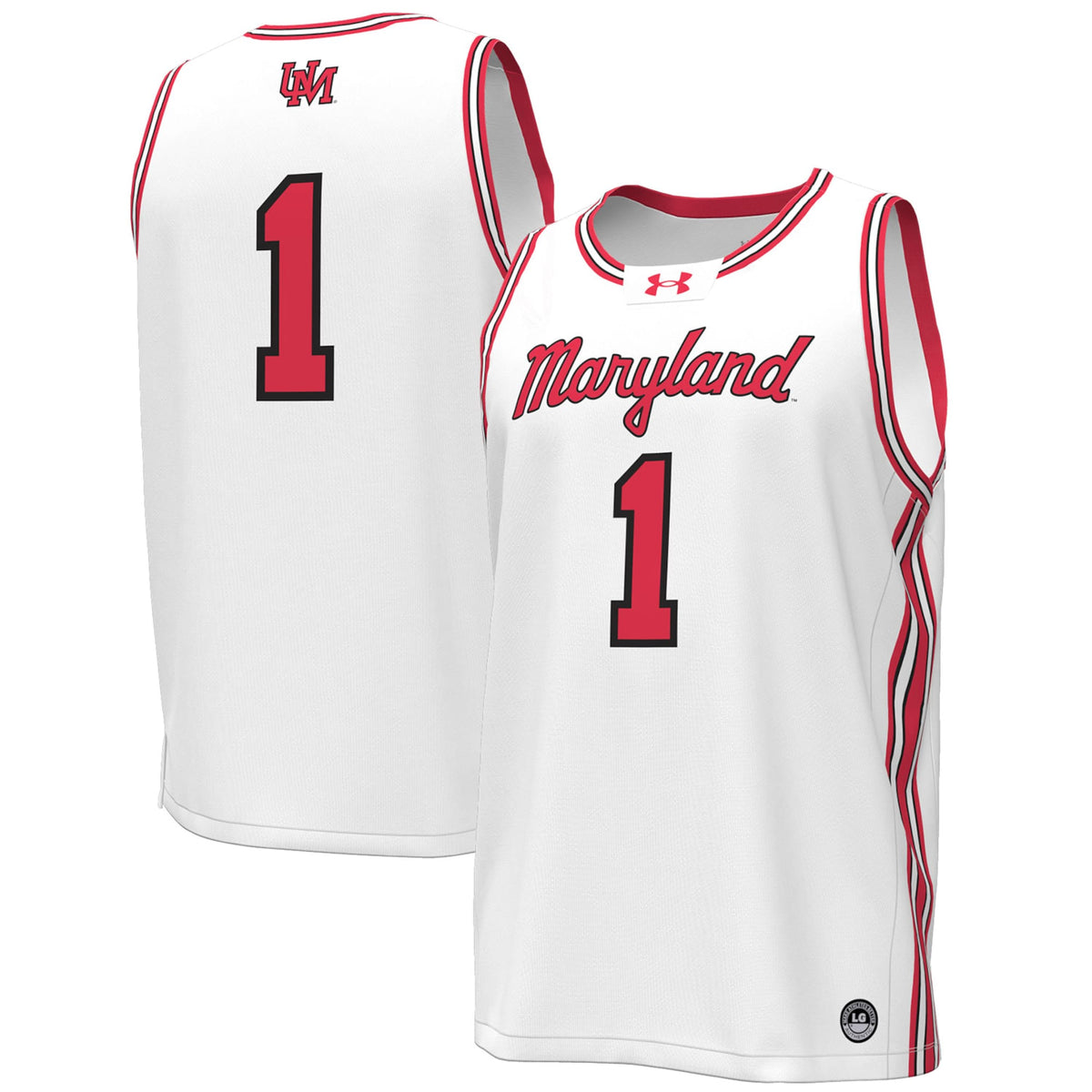#1 Maryland Terrapins Throwback Replica Basketball Jersey - White