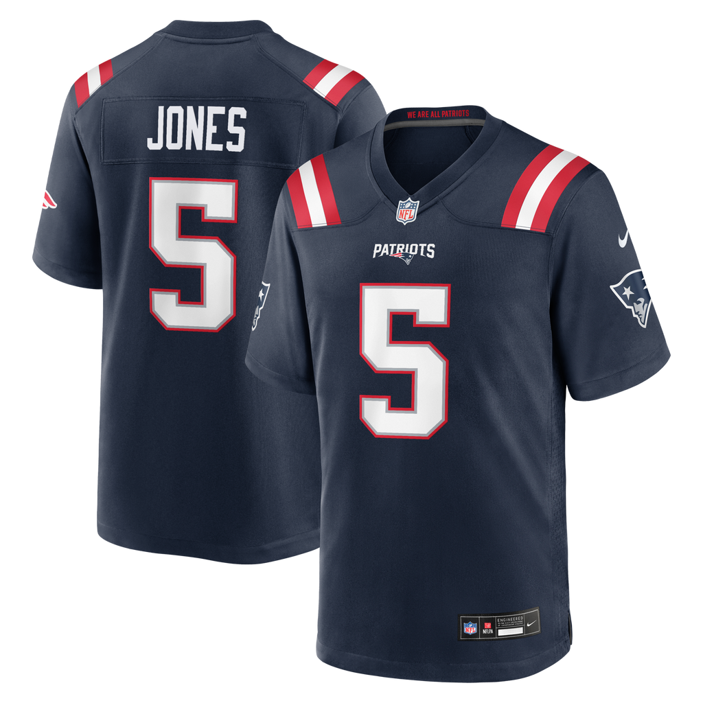 New England Patriots Dre'Mont Jones Navy Team Game Jersey