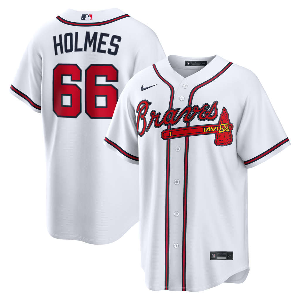 Atlanta Braves Grant Holmes White Home Replica Jersey
