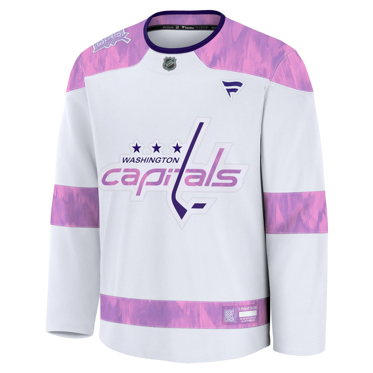 Washington Capitals White 2024 Hockey Fights Cancer Practice Jersey