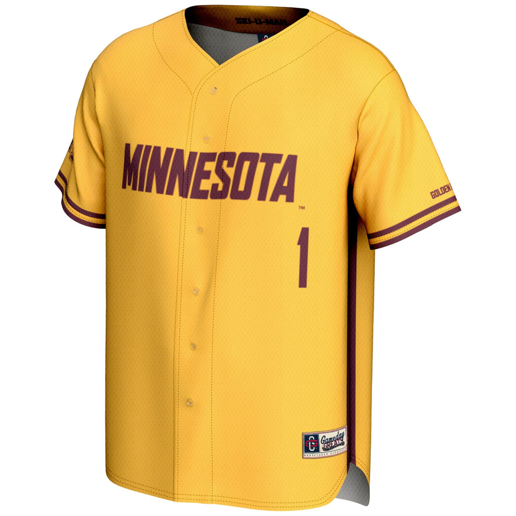 #1 Minnesota Golden Gophers Lightweight Baseball Jersey - Gold